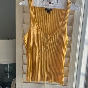 PAIGE  Gigi small Yellow Ribbed Tank Top with Buttons